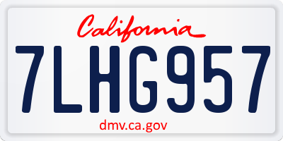 CA license plate 7LHG957