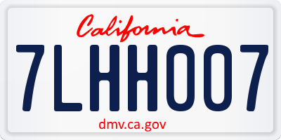 CA license plate 7LHH007