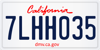CA license plate 7LHH035