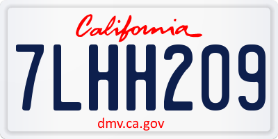 CA license plate 7LHH209