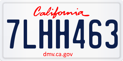 CA license plate 7LHH463