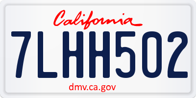 CA license plate 7LHH502