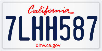 CA license plate 7LHH587