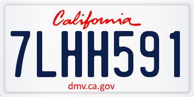 CA license plate 7LHH591