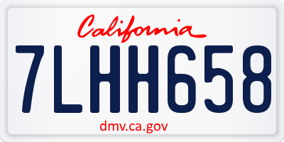 CA license plate 7LHH658