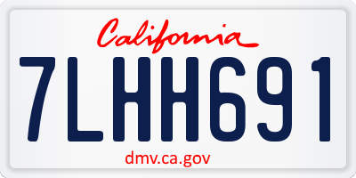 CA license plate 7LHH691