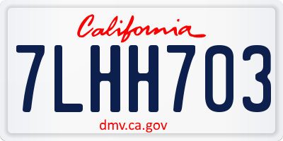CA license plate 7LHH703