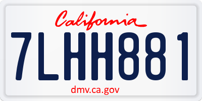 CA license plate 7LHH881