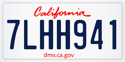 CA license plate 7LHH941