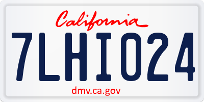 CA license plate 7LHI024