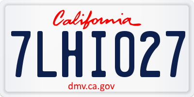 CA license plate 7LHI027