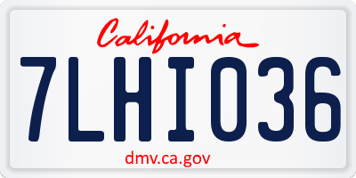 CA license plate 7LHI036