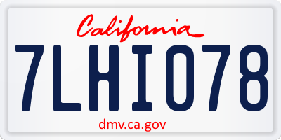 CA license plate 7LHI078