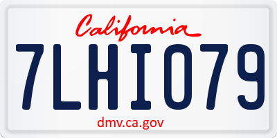 CA license plate 7LHI079