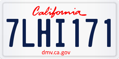 CA license plate 7LHI171