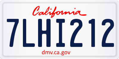 CA license plate 7LHI212