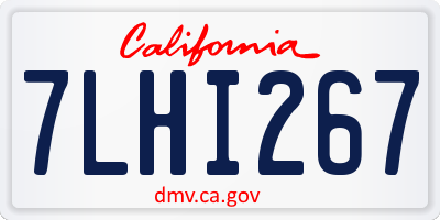 CA license plate 7LHI267