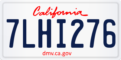 CA license plate 7LHI276