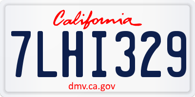 CA license plate 7LHI329