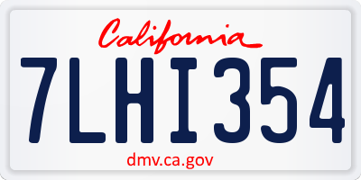 CA license plate 7LHI354