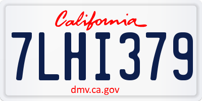 CA license plate 7LHI379