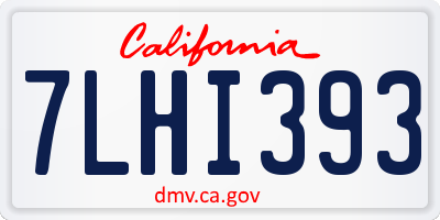 CA license plate 7LHI393