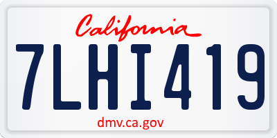 CA license plate 7LHI419