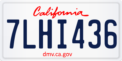 CA license plate 7LHI436