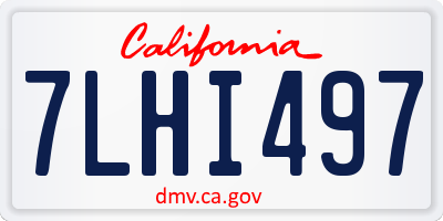 CA license plate 7LHI497