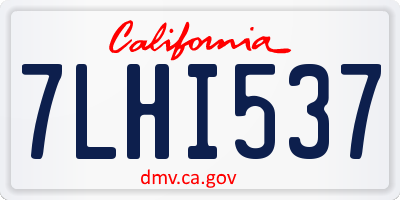 CA license plate 7LHI537