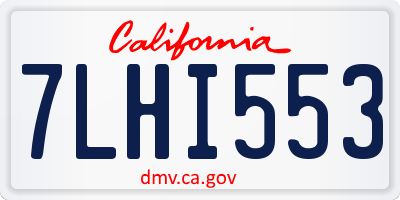 CA license plate 7LHI553