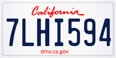 CA license plate 7LHI594