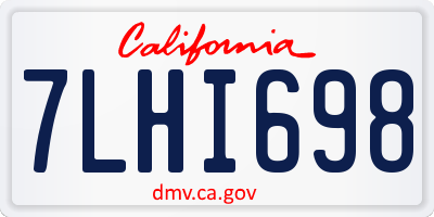 CA license plate 7LHI698