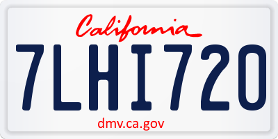 CA license plate 7LHI720