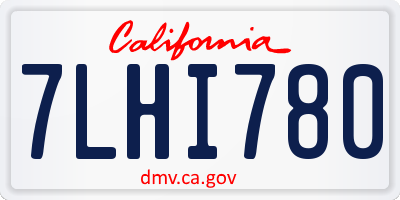 CA license plate 7LHI780