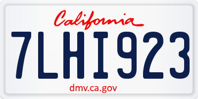 CA license plate 7LHI923
