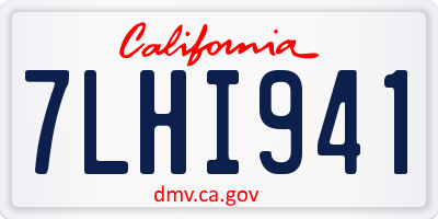 CA license plate 7LHI941