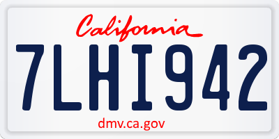 CA license plate 7LHI942