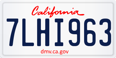 CA license plate 7LHI963