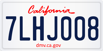 CA license plate 7LHJ008