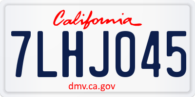 CA license plate 7LHJ045