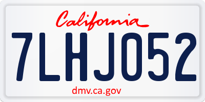 CA license plate 7LHJ052