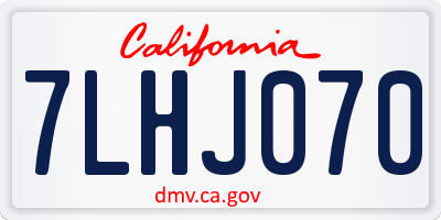 CA license plate 7LHJ070