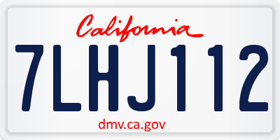 CA license plate 7LHJ112