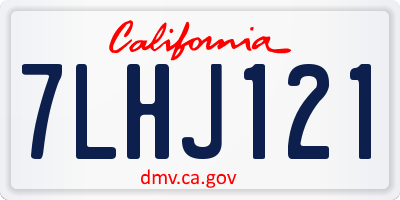 CA license plate 7LHJ121