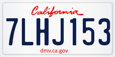 CA license plate 7LHJ153