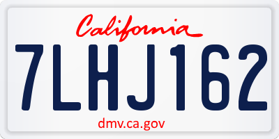 CA license plate 7LHJ162