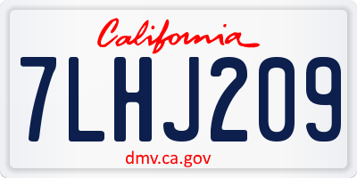 CA license plate 7LHJ209