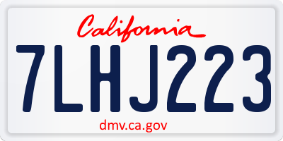 CA license plate 7LHJ223