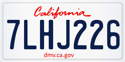 CA license plate 7LHJ226